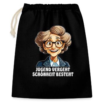OLDER WOMAN YOUTH PASSES BEAUTY CONSISTS - Gift Bag 40 x 50 cm - black - Front