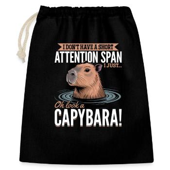 Funny aesthetic Kawaii Capybara - Gift Bag 40 x 50 cm - black - Front