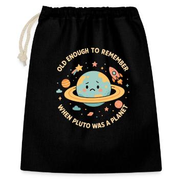 Pluton planète astronomie drôle espace design - Sac cadeau 40 x 50 cm - noir - Devant