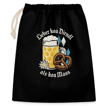 Lieber koa Dirndl als koa Mass - Bier und Gaudi - Gift Bag 40 x 50 cm - black - Front