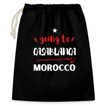 Auf nach Casablanca, Marokko - Geschenkbeutel aus Baumwolle (40 x 50 cm) - Schwarz - Vorne