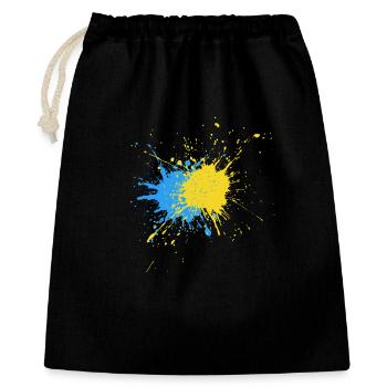 Bicolore Speckle Art Bleu Jaune - Sac cadeau 40 x 50 cm - noir - Devant