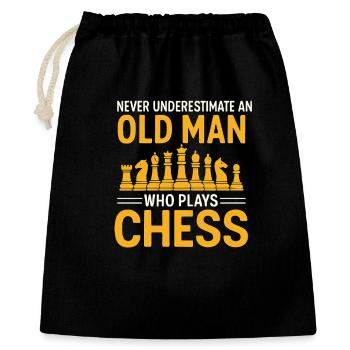 Funny Chess Odds Old Man Chess - Gift Bag 40 x 50 cm - black - Front