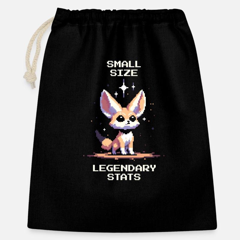 Small but Legendary Values | Fennec, Desert Fox - Gift Bag 40 x 50 cm - black
