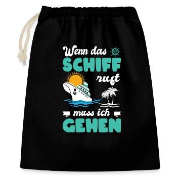 Lustige Kreuzfahrt Sprüche Outfits Urlaub - Geschenkbeutel aus Baumwolle (40 x 50 cm) - Schwarz - Vorne