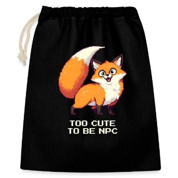 Derpy Fox with Main Character Energy - Gift Bag 40 x 50 cm - black - Front