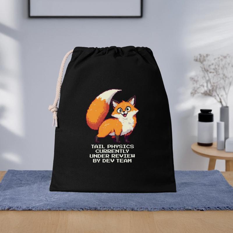 Tail physics in the exam | Fox, Dev, Humor Gift Bag 40 x 50 cm