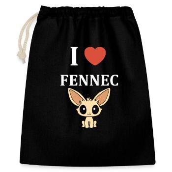 I like Fennec Cartoon - Gift Bag 40 x 50 cm - black - Front