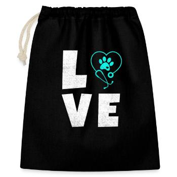 Animal love logo with paw heart - Gift Bag 40 x 50 cm - black - Front