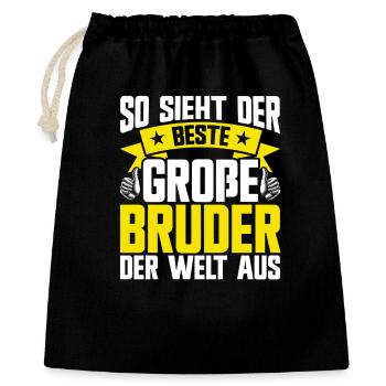 So Sieht Der Große Buder Der Welt Aus - Geschenkbeutel aus Baumwolle (40 x 50 cm) - Schwarz - Vorne