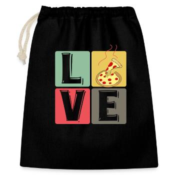 PizzaLove Block Art - Gift Bag 40 x 50 cm - black - Front