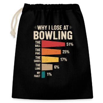 Bowling - Geschenkbeutel aus Baumwolle (40 x 50 cm) - Schwarz - Vorne