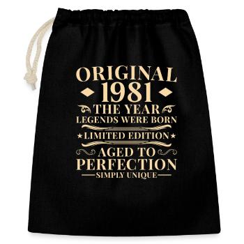Original 1981 Vintage 45th Birthday - Gift Bag 40 x 50 cm - black - Front