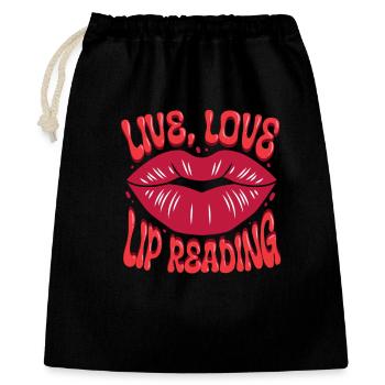 Deaf Deaf Hearing Impairment Lip Reading - Gift Bag 40 x 50 cm - black - Front