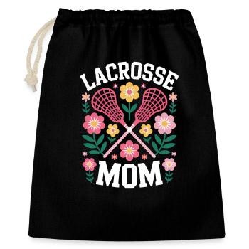 Lacrosse Spruch Mama Lustiges Lacrosse Geschenk - Geschenkbeutel aus Baumwolle (40 x 50 cm) - Schwarz - Vorne
