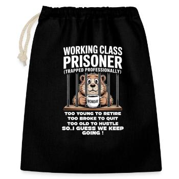 Lundi Trapped Work Drôle Tenue De Travail - Sac cadeau 40 x 50 cm - noir - Devant
