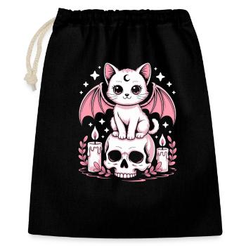 Chat Goth Pastel Kawaii - Sac cadeau 40 x 50 cm - noir - Devant