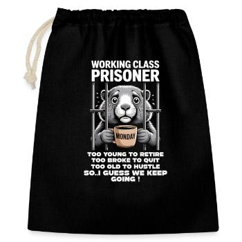 Lundi Trapped Work Drôle Tenue De Travail - Sac cadeau 40 x 50 cm - noir - Devant