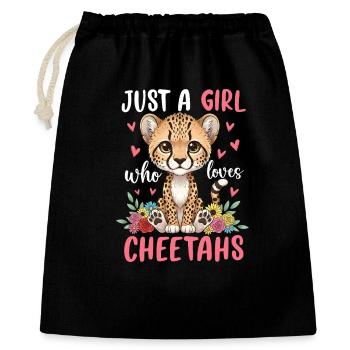 Juste une fille amoureuse des guépards - Sac cadeau 40 x 50 cm - noir - Devant