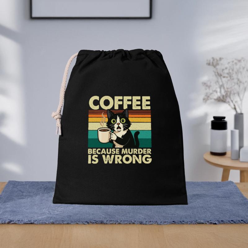 Coffee Because Murder Is Wrong Sarcastic Gift Bag 40 x 50 cm