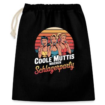 Coole Muttis Machen Schlagerparty Retro Karaoke - Geschenkbeutel aus Baumwolle (40 x 50 cm) - Schwarz - Vorne