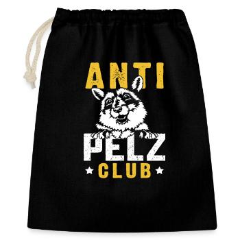 Tierschutz ANTI PELZ CLUB Anti Fur Lustig - Geschenkbeutel aus Baumwolle (40 x 50 cm) - Schwarz - Vorne