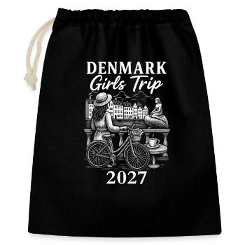 Dänemark Mädelsreise 2027 - Geschenkbeutel aus Baumwolle (40 x 50 cm) - Schwarz - Vorne