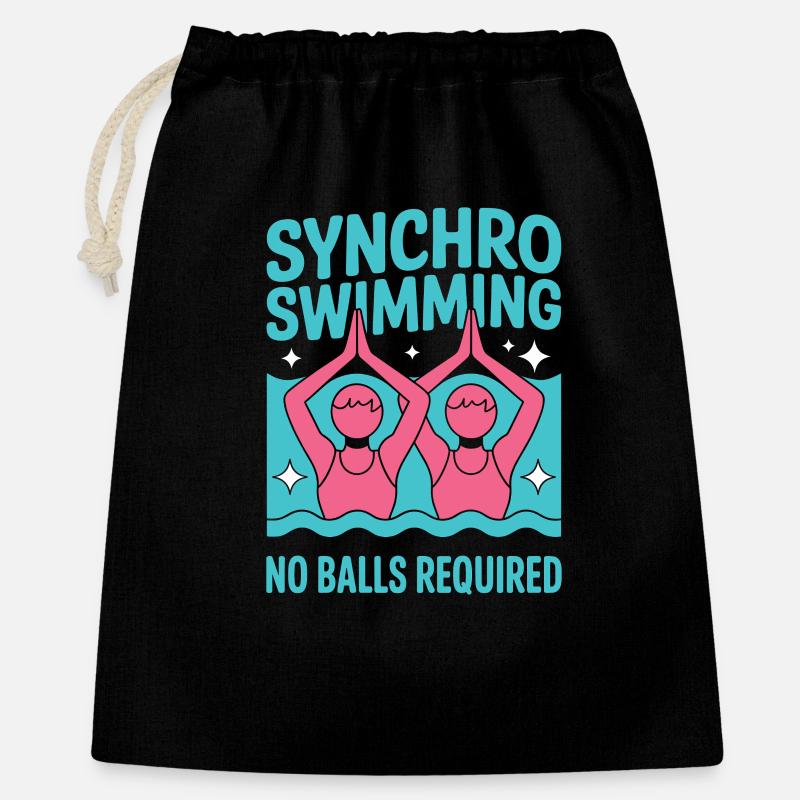 Synchronschwimmen Kunstschwimmen Wassersport - Geschenkbeutel aus Baumwolle (40 x 50 cm) - Schwarz