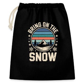 Bring On The Snow Retro Mountain Winter Snowflakes - Gift Bag 40 x 50 cm - black - Front