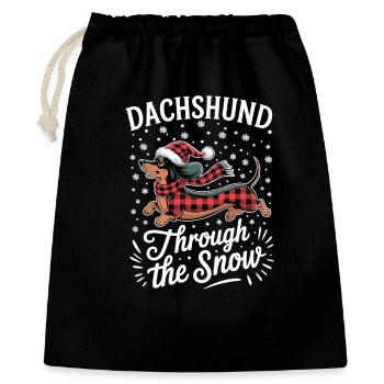 Christmas with Dachshund Shirt - Gift Bag 40 x 50 cm - black - Front