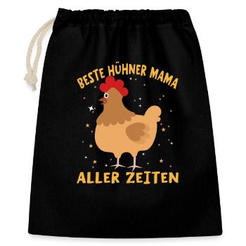 Beste Hühner Mama Aller Zeiten - Geschenkbeutel aus Baumwolle (40 x 50 cm) - Schwarz - Vorne