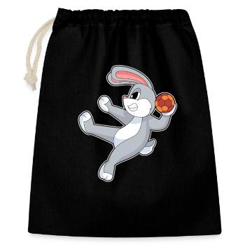 Rabbit Handball Player Handball - Gift Bag 40 x 50 cm - black - Front