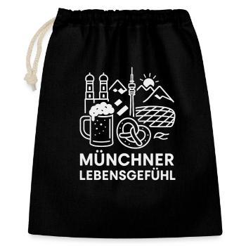 Münchner Lebensgefühl Motiv - Geschenkbeutel aus Baumwolle (40 x 50 cm) - Schwarz - Vorne
