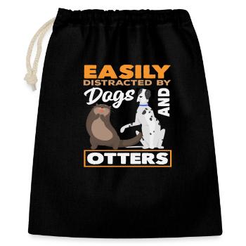 Dogs Sea Otter Cartoon - Gift Bag 40 x 50 cm - black - Front