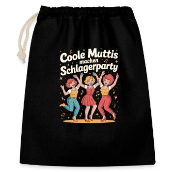  Coole Muttis Machen Schlagerparty Retro Tanzende - Geschenkbeutel aus Baumwolle (40 x 50 cm) - Schwarz - Vorne