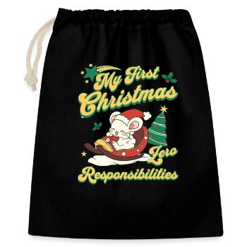 Lustiges Weihnachtsmann Design für Fest der Liebe - Geschenkbeutel aus Baumwolle (40 x 50 cm) - Schwarz - Vorne
