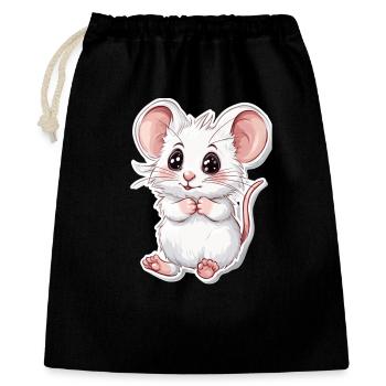 Maus - Geschenkbeutel aus Baumwolle (40 x 50 cm) - Schwarz - Vorne