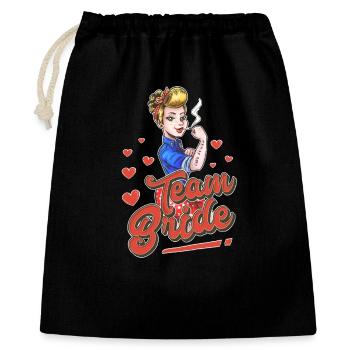 Team Bride Pin up - Gift Bag 40 x 50 cm - black - Front