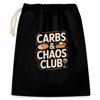 Carbs And Chaos Club Bread Cake Wine - Gift Bag 40 x 50 cm - black - Front