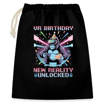 Birthday Gamer VR - Geschenkbeutel aus Baumwolle (40 x 50 cm) - Schwarz - Vorne