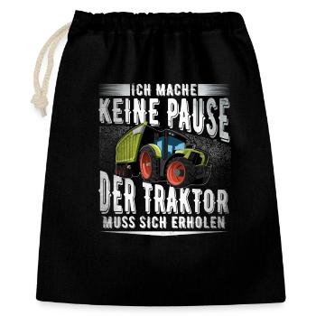 Landwirt - Geschenkbeutel aus Baumwolle (40 x 50 cm) - Schwarz - Vorne