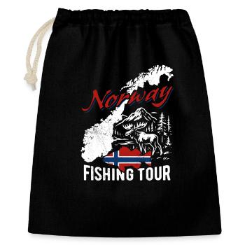 Norway Fishing Tour - Cadeau de pêcheur - Sac cadeau 40 x 50 cm - noir - Devant