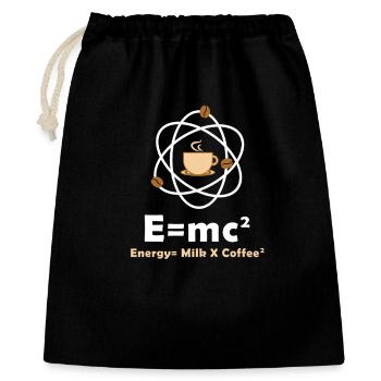 E=mc² Lustiger Physiker Spruch Kaffee Physik - Geschenkbeutel aus Baumwolle (40 x 50 cm) - Schwarz - Vorne