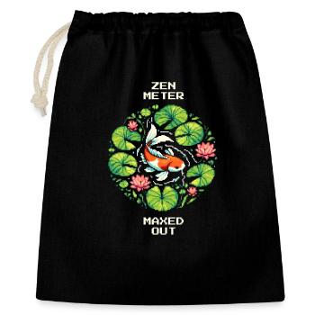 Zen-Meter Plein | Koï, étang de jardin, méditation - Sac cadeau 40 x 50 cm - noir - Devant