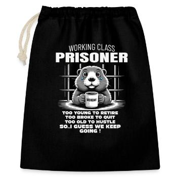 Lundi Trapped Work Drôle Tenue De Travail - Sac cadeau 40 x 50 cm - noir - Devant