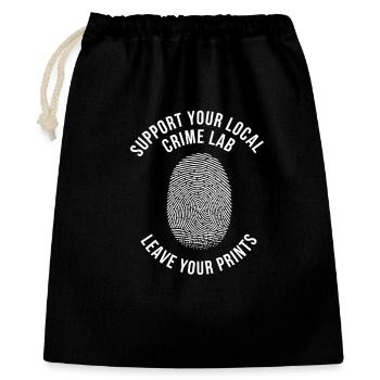 Empreinte digitale de l’enquêteur en sciences judiciaires - Sac cadeau 40 x 50 cm - noir - Devant