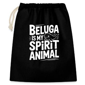 Le béluga est mon animal spirituel - Sac cadeau 40 x 50 cm - noir - Devant