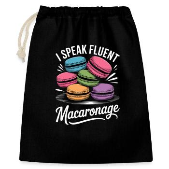 Macaron French Desserts - Gift Bag 40 x 50 cm - black - Front