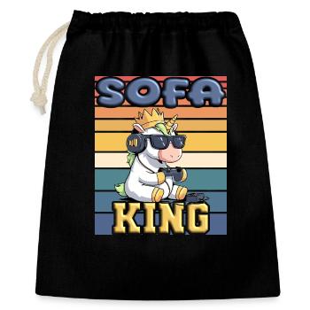 Canapé King Licorne - Sac cadeau 40 x 50 cm - noir - Devant