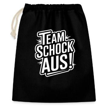 Schocken Team Schock Aus! Würfeln Knobeln Jule - Geschenkbeutel aus Baumwolle (40 x 50 cm) - Schwarz - Vorne